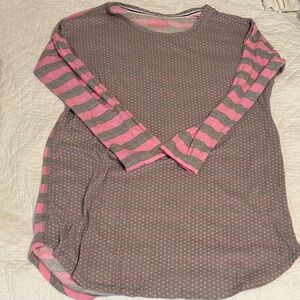 Victoria’s Secret Pink‎ and Gray Striped Women's Sleepwear Top